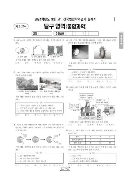 2024년 9월 고1 통합과학