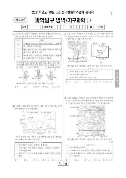2021년 10월 고3 과학탐구 지구과학 I