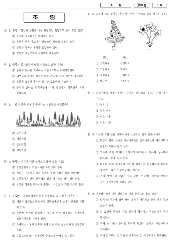 2018년 제1회 지방공무원 9급 조림 (B)