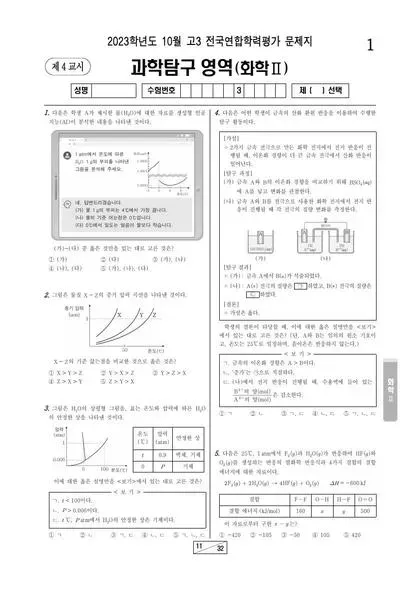 2023년 10월 고3 과학탐구