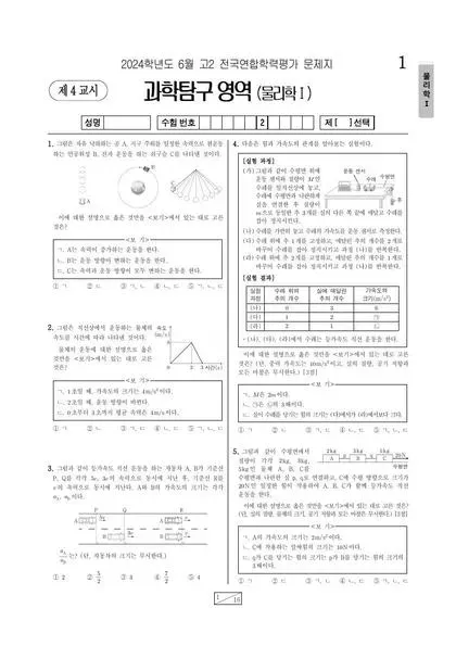2024년 6월 고2 과학탐구 물리학 I