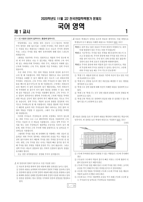 2020년 11월 고2 국어
