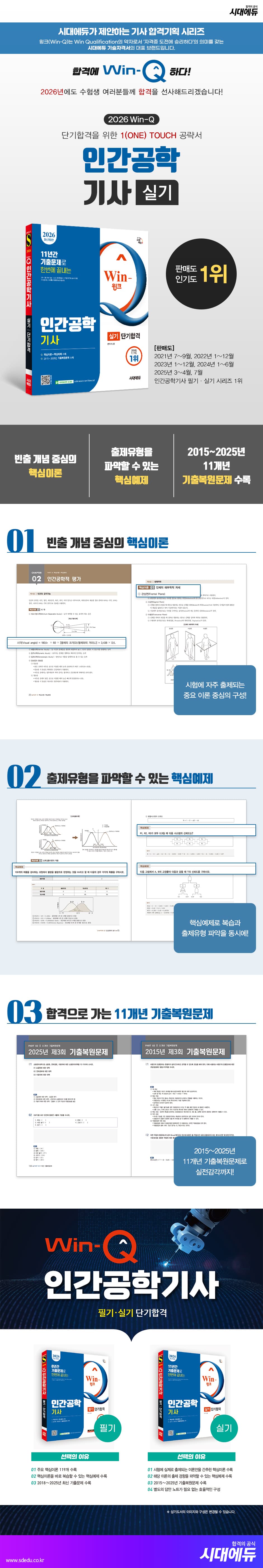 2026 시대에듀 Win-Q 인간공학기사 실기 단기합격 2
